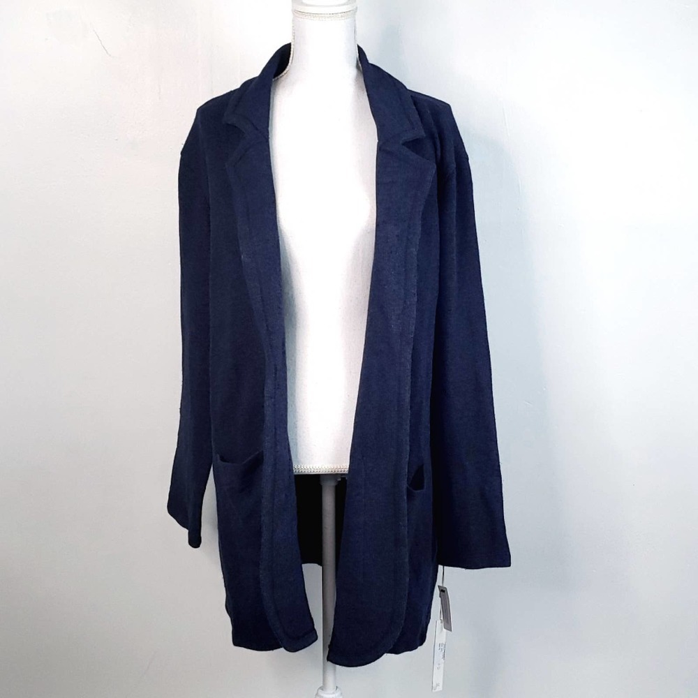 Caslon  Blue Open Front Cardigan Sweater size XXL